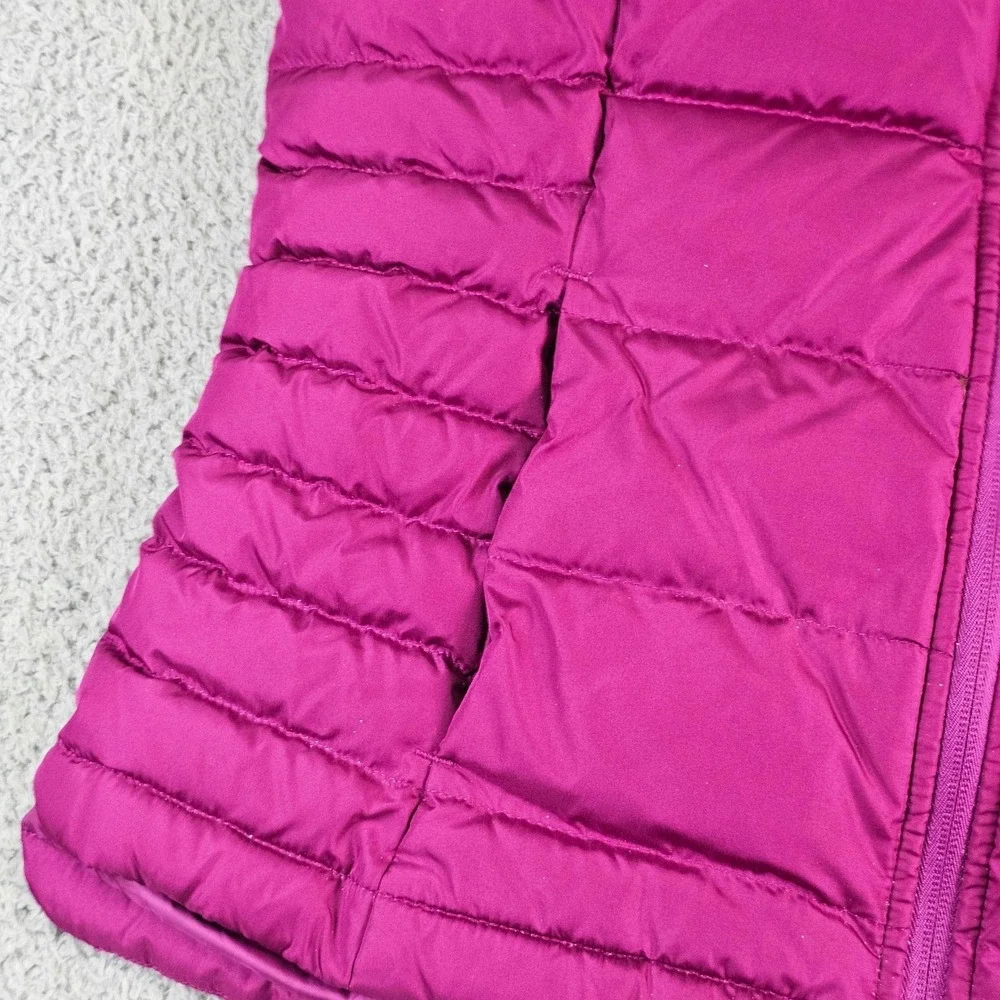 Lands' End Puffer Vest Womens Small 6-8 Pink Down Quilted Zip Winter Insulated